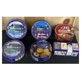 6 Danish Butter Cookie Tins