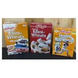 3 Kellogg's Frosted Mini-Wheats Boxes- NASCAR, MLB