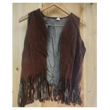 Suede Fringed Vintage Vest brown