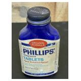 Phillips Magnesia Tablets Blue Glass Container