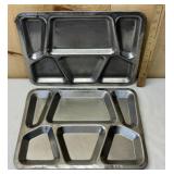 2 Metal Food Trays- Stamped MICH 13 #209