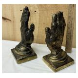 Praying Hands Book Ends Made of Metal
