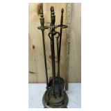 Brass Fireplace Tool Set