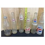 6 Pepsi Glass Bottles