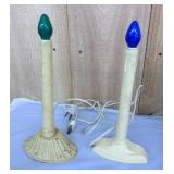 2 Lighted Christmas Candles