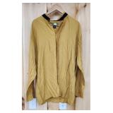 Mens No Collar yellow/black shirt XL