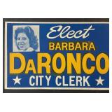 Vintage Election Cardboard Poster- City Clerk