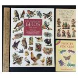 Old-Fashioned Birds Stickers, Insects, Victorian