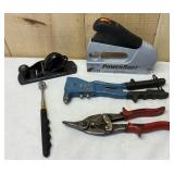 Plane, Stapler, Snips, Rivet Gun