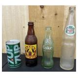 7 Up, Masons Root Beer, Coke, Canada Dry Bottles