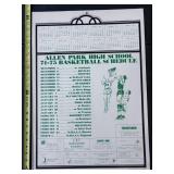 1974-75 Allen Park High School Basketball Schedule