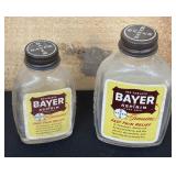 2 Bayer Aspirin Tablet Glass Containers