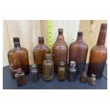 Collection of Brown Glass Bottles