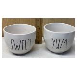 Rae Dunn 'Sweet' & 'Yum' Bowls #181