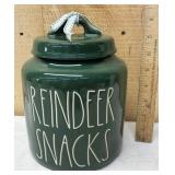 Rae Dunn 'Reindeer Snacks' Jar #202