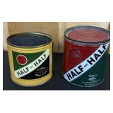 2 Burley & Bright Hald & Half Tobacco Tins