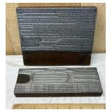 2 Vintage Printing Plates w/ Wall Hanger
