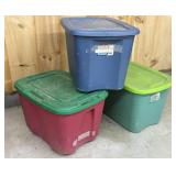 3- 18 Gallon Storage Totes w/ Lids