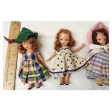 3 Small Porcelain Storybook Play Dolls