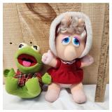 Kermit The Frog & Miss Piggy 1980's Plush
