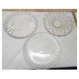 3 Glass Service Platters