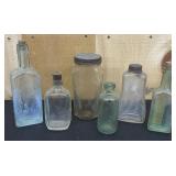 6 Clear glass Bottles