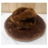 1970s Sable Brown Faux Fur Hat