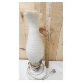 Hobnail Milk Glass Table Lamp
