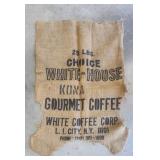 White House Gourmet Coffee Burlap Sack