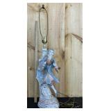 Hollywood Regency Porcelain Lamp Ft. Victorian Man
