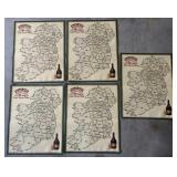 5- 1977 Baileys Irish Name Map Posters