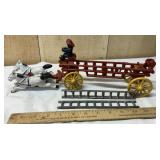 Cast Iron Horse Drawn Fire Department