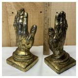 Praying Hands Book Ends Made of Metal