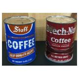 Staff & Beech Nut Coffee Tins