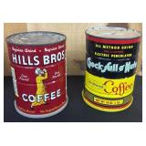 Hills Bros & Chock Full o Nuts Coffee Tins
