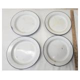 4 Enamel camping plates