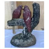 Concrete Two Birds Kissing Statue
