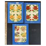 3 Meyercord Floral Decals: X512-B, X511B, 939-B