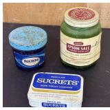 Noxzema, Epsom Salt, Sucrets Containers