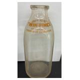 Twin Pines Glass Milk Bottle