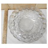 Mid Century Glass Bowl Etched 10'