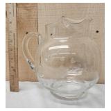 Glass Etched 9' Water Pitcher