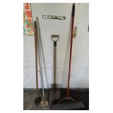 Yard Tools- Edger, Push Broom, Shovel