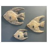 3 Ceramic Fish Décor