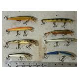 8 Minnow Fishing Lures- 2 Jointed