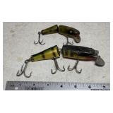2 Wooden Jointed Fishing Lures