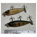 2 Wooden Fishing Lures w/ Spinners