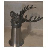 Deer Head Shot Glass Pewter & S.S.