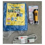 New Tarp, Flash Light, Power Strip