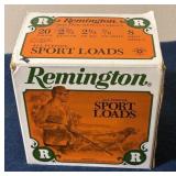 Full Box Remington 20 Gauge #8 Shot Shells
